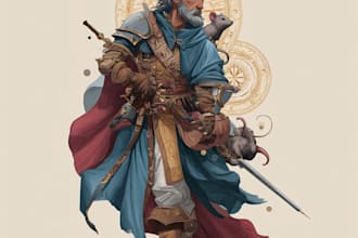 draw a dnd party art and d and d character