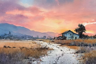 paint landscapes in watercolor