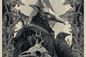 draw detailed illustration dark art