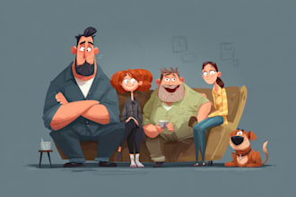 draw retro vintage illustration cartoon character