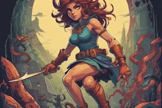 draw comic book illustration cartoon character or anime t shirt design pixel art
