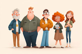 draw unique cartoon couple illustration
