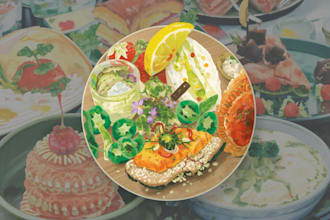 paint food, product commercial watercolor illustration