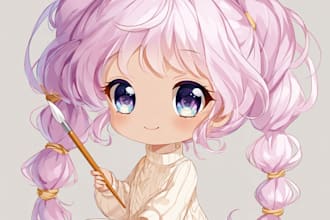 create cute chibi illustration