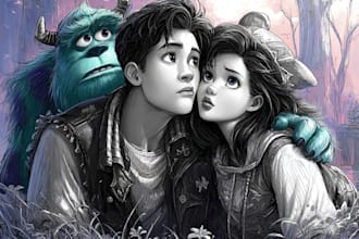 create a magical disney style portrait of you or your loved