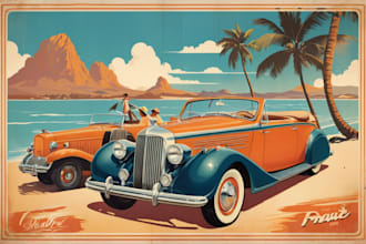 design retro vintage travel poster