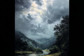 paint a real oil painting on canvas