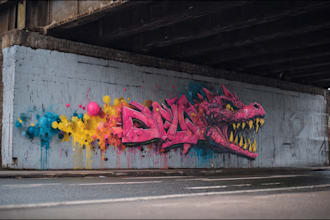 create unique street art graffiti illustration