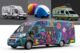 design car truck caravan bus trailer vehicle bike helmet sticker, wrap, branding