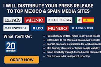 distribute your pr to top mexico and spanish media sites