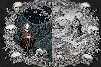 create dark art medieval detailed illustration