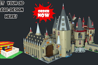 design 3d lego models, custom building mocs, cars, bikes, ships and house