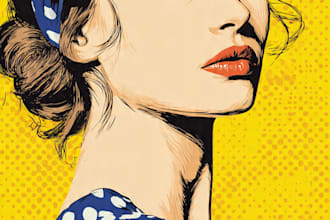 draw pop art portrait in roy lichtenstein style