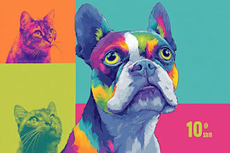 draw pop art for your dog, cat and any animal