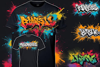 create graffiti text, tags, t shirts, and logo design