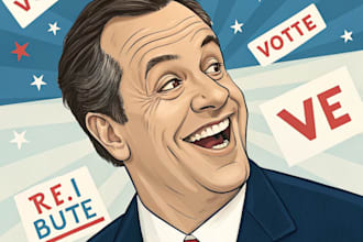 create you political funny cartoon portrait