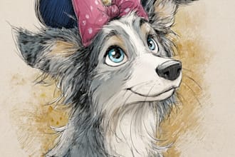 draw a cute disney style pet portrait