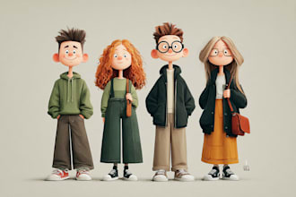 design cute cartoon characters