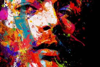 make an eloquent awesome abstract portrait
