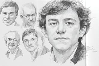 draw  black and white portrait sketches