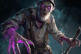 draw fantasy horror characters, creatures and landscapes
