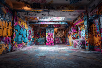 create expressive digital graffiti murals