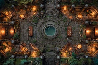 make you an amazing fantasy, rpg, dnd or dungeon battle map