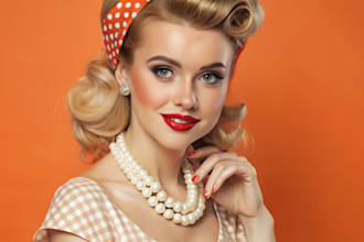 create  nsfw, retro, or pinup girl character in any style