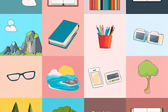 draw line art hand drawn doodle illustration, icons