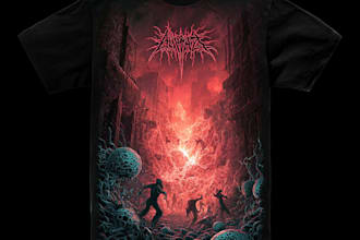 draw horror dark art, tshirt, metal album cover illustration