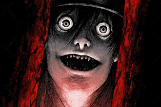 create horror, dark, gore comics or manga illustration