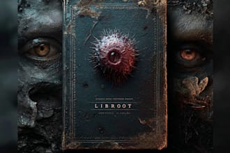 create horror book cover illustration