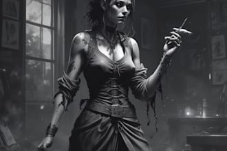do a fantasy horror and fantasy horror character art