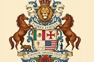 create a custom family crest, personalized, coat of arms logo