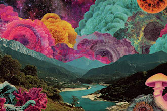 make cover art, surreal art, photo collage, psychedelic art