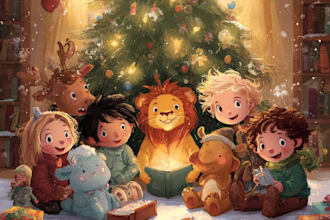 chrismas children book illustration holiday kids story