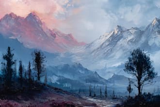 digitally paint fantasy landscape