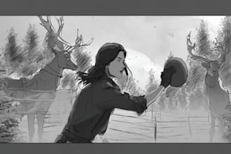 sketch storyboard in any art style