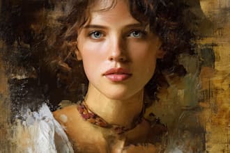 draw realistic digital oil portrait painting