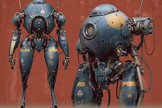make retro mecha or scifi gundam art