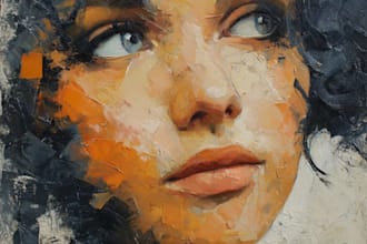 paint expressive colorful abstract portrait