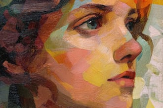 make abstract painting art or color abstract portrait