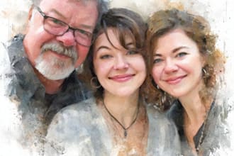 paint an amazing family portrait in watercolor