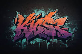 do amazing graffiti typography logo