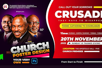 design amazing church flyer, conference flyer, event flyer or postcard design