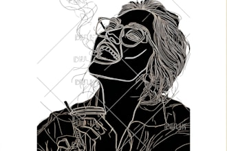 draw unique one line art, minimalist line art, vector line art illustration