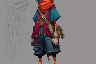 create 2d character design for 2d animation
