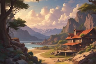 draw background art illustration for vtuber  in anime style