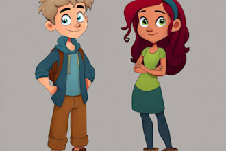make 2d character design and character sheet
