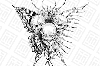 create you a custom tattoo design with clean line work
